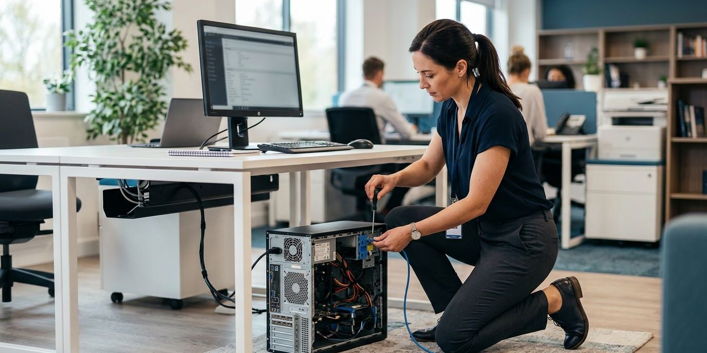 IT-support til erhverv med hjælp på stedet, når fejlen opstår